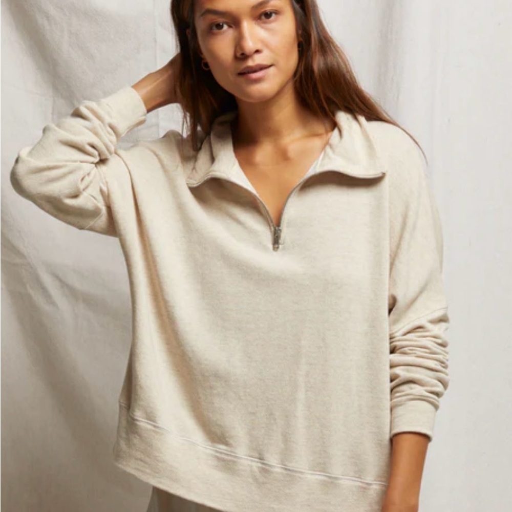 Maren French Terry Half-Zip in oatmeal